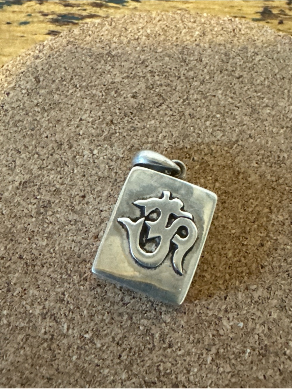 Sterling Silver Om Symbol Rectangular Locket Pendant - Unbranded